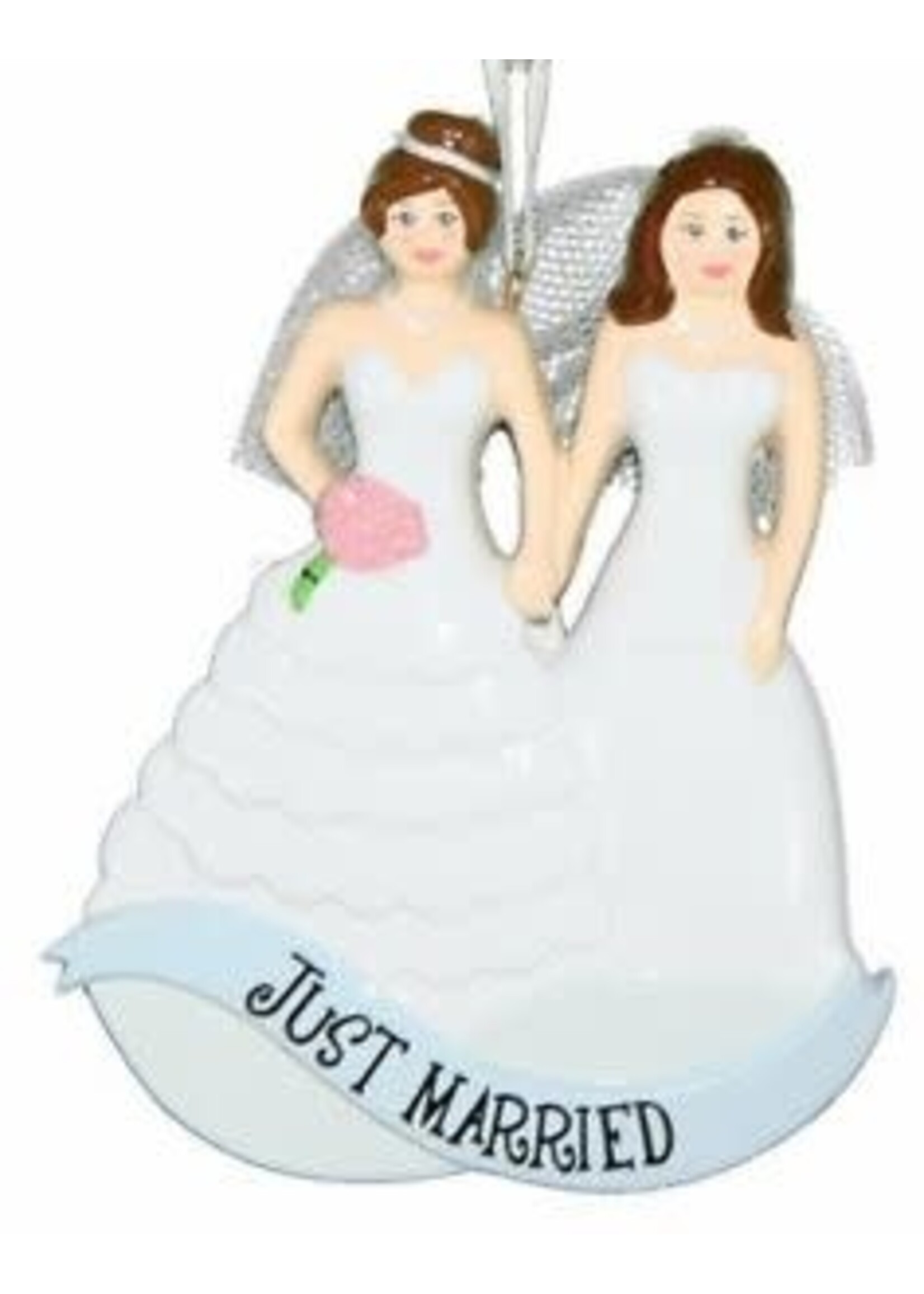 Mrs & Mrs marriage Same Sex Marriage Women Personalized Christmas Tree Ornament