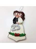 Silver Anniversary - 25th Anniversary Bell Couple Personalized Christmas Tree Ornament
