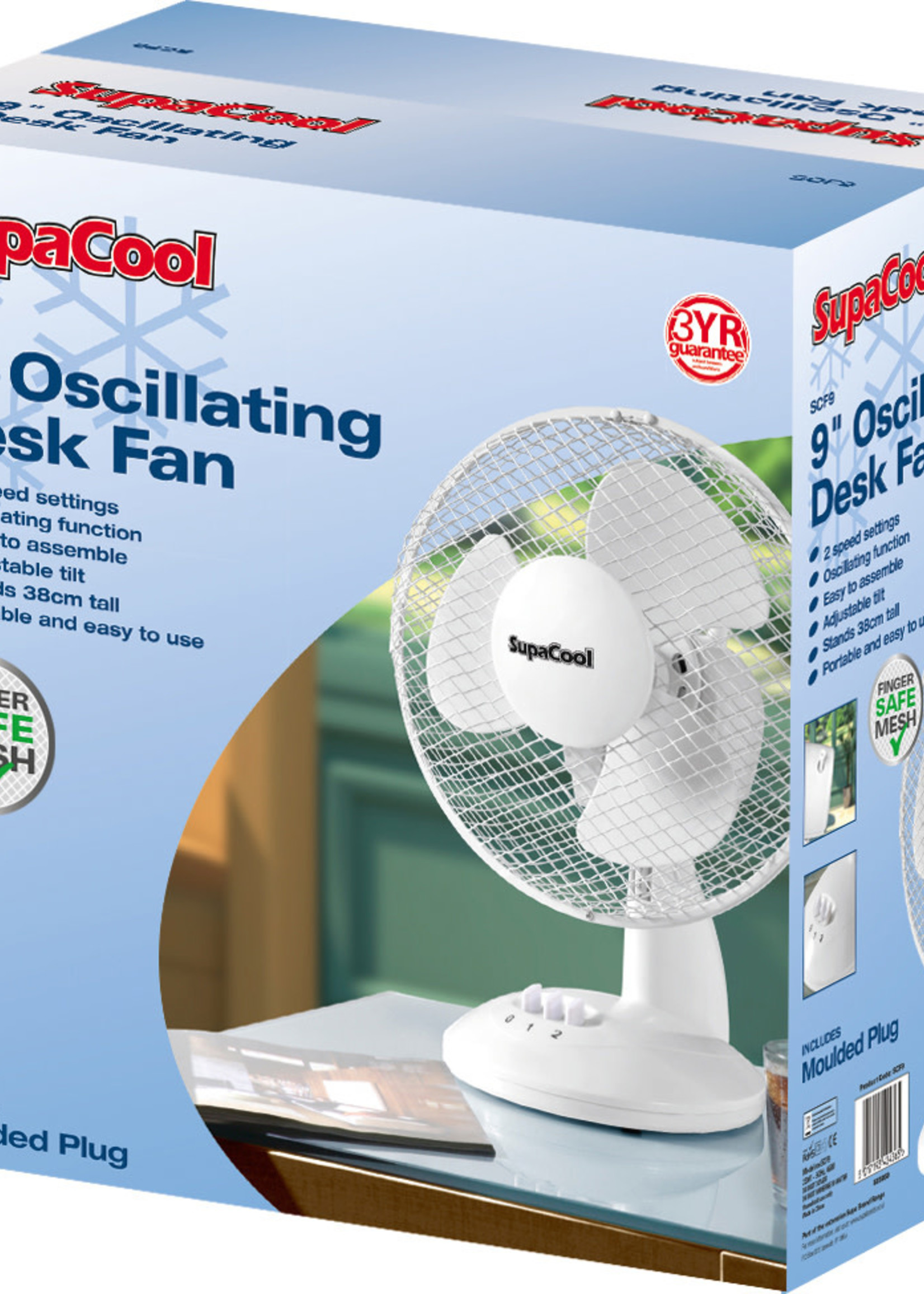 SupaCool SupaCool Oscillating Desk Fan 9"