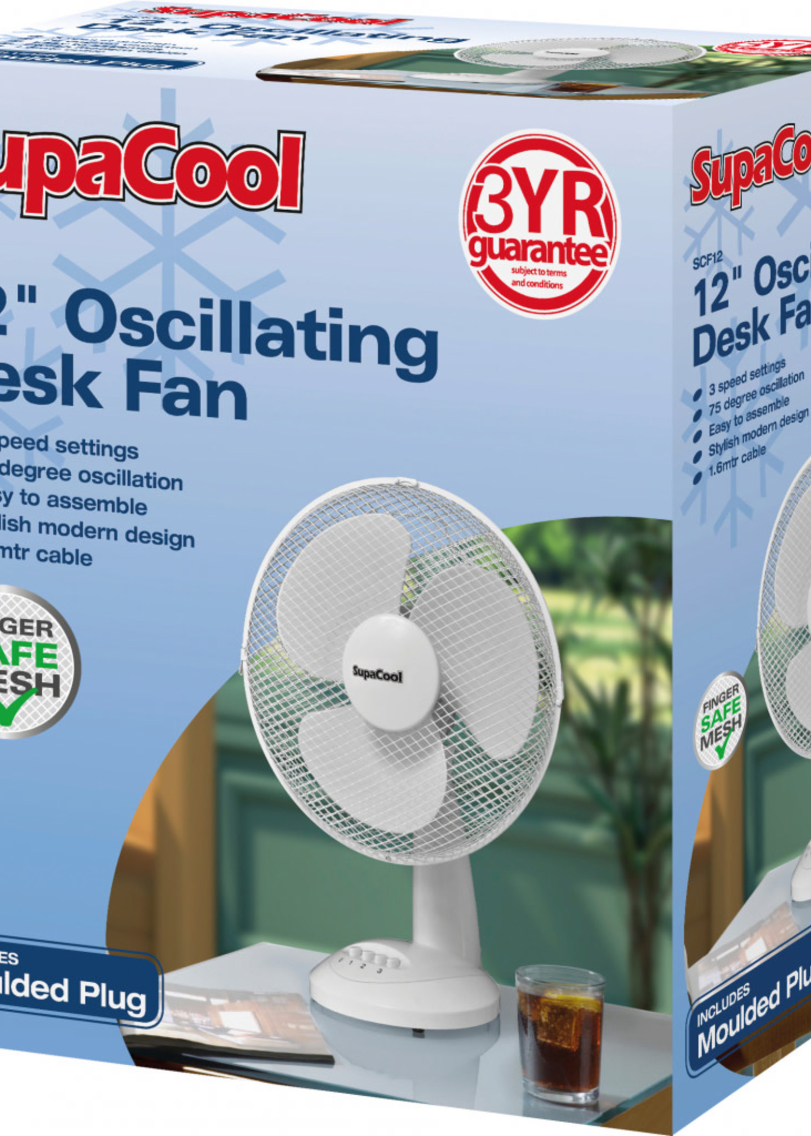 SupaCool SupaCool Oscillating Desk Fan 12"