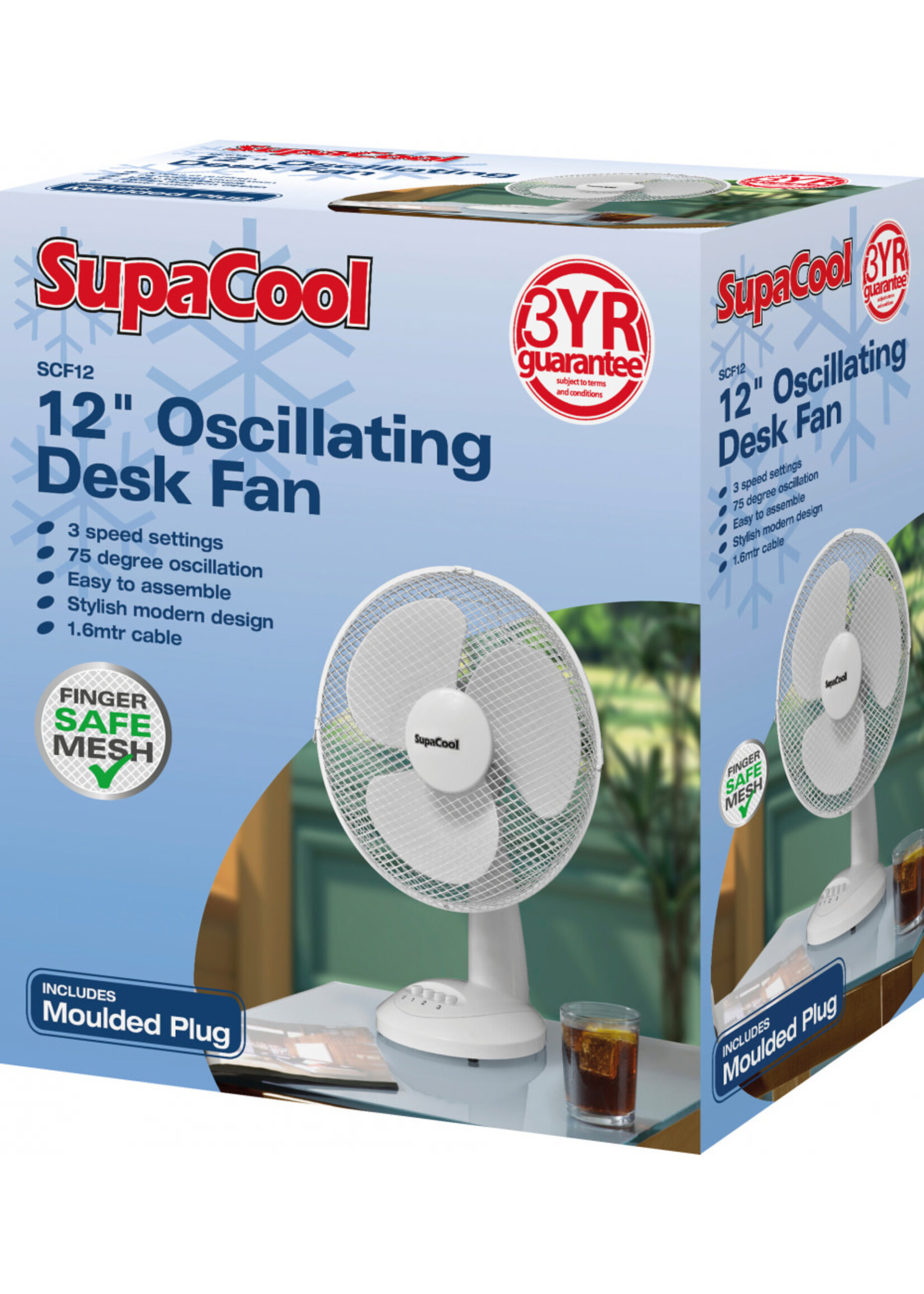 SupaCool SupaCool Oscillating Desk Fan 12"