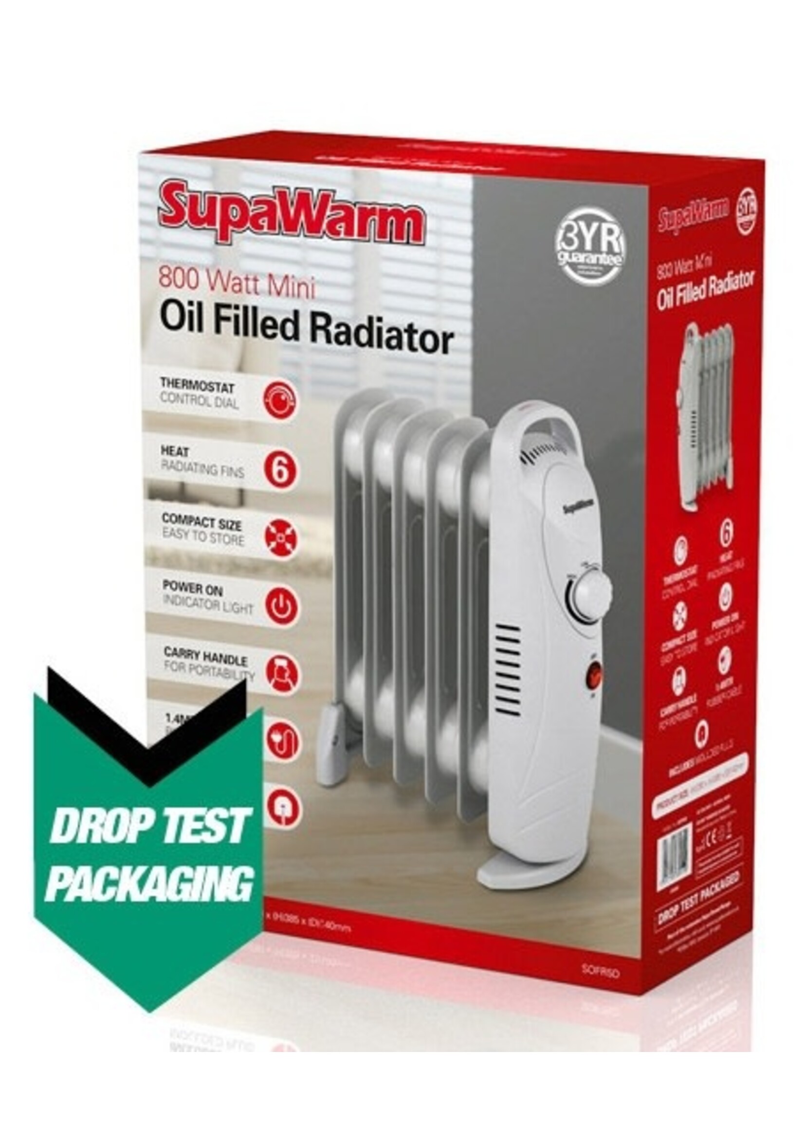 SupaWarm SupaWarm Mini Oil Filled Radiator 800w