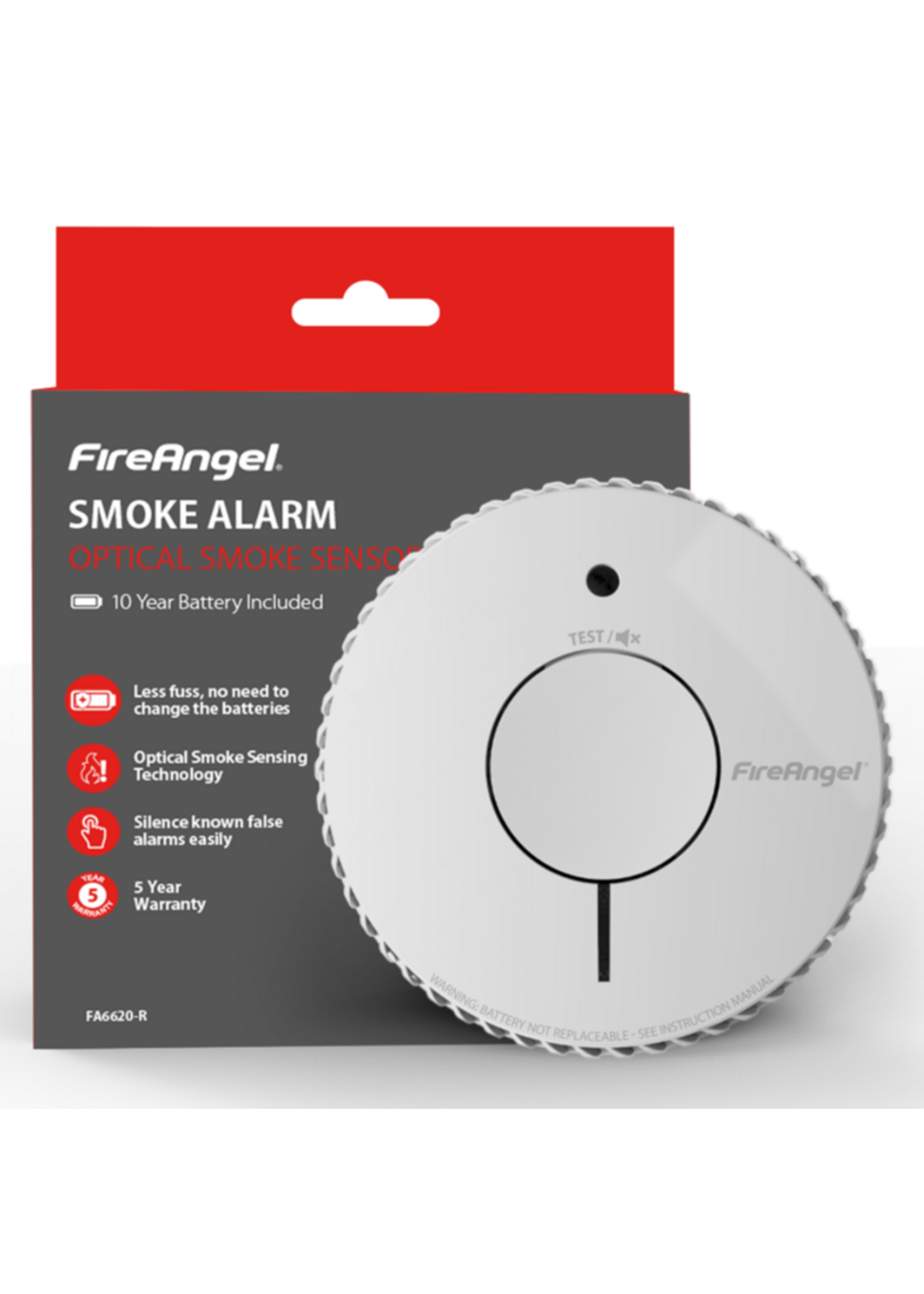 FireAngel Fire Angel Optical Smoke Alarm 10 Year Sealed