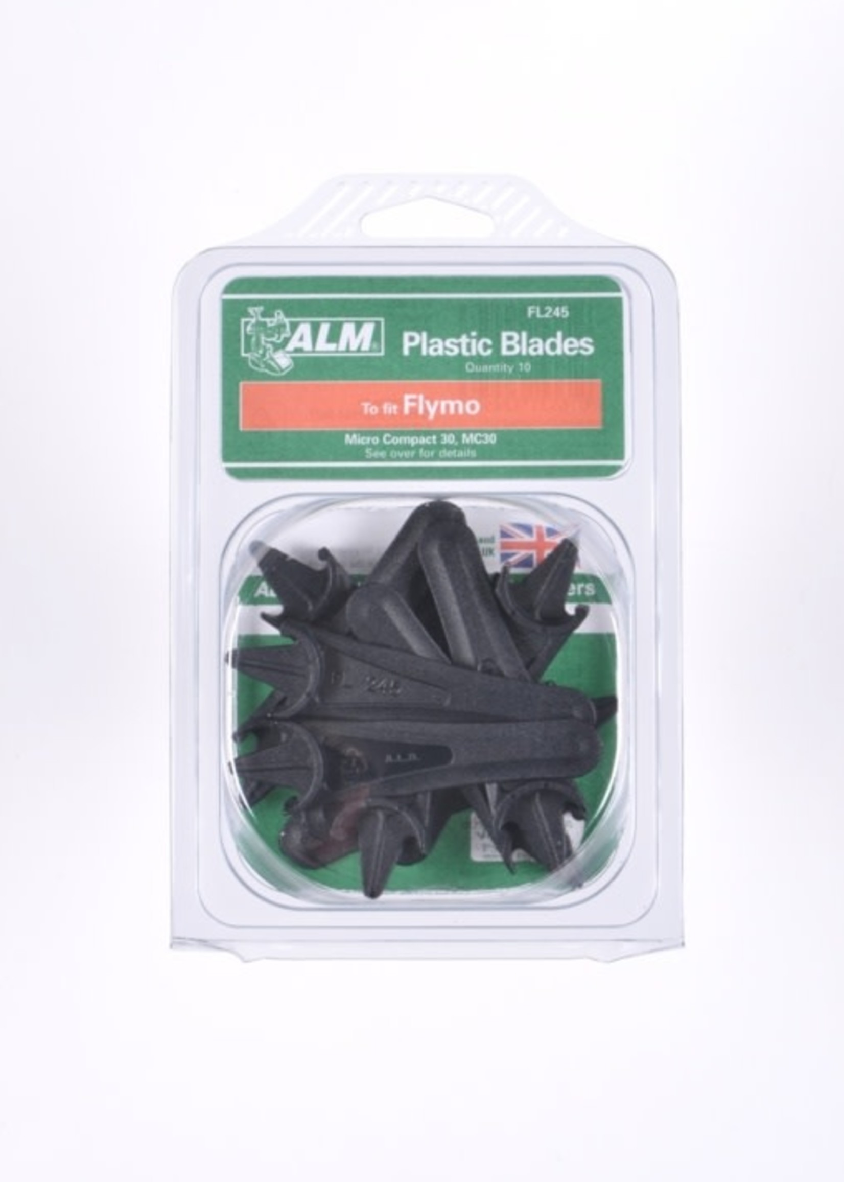 ALM LAWNMOWER SPARES ALM Plastic Blades with Half-Moon Mounting Pack of 10