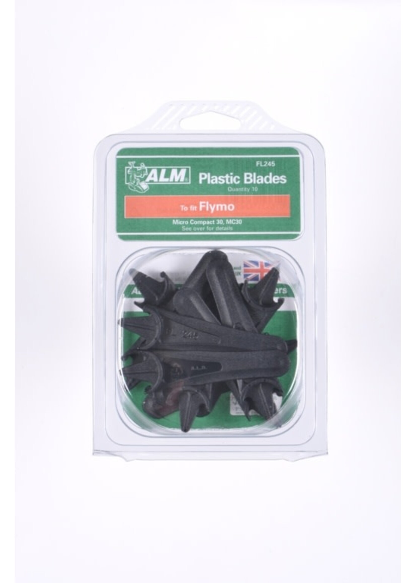 ALM LAWNMOWER SPARES ALM Plastic Blades with Half-Moon Mounting Pack of 10