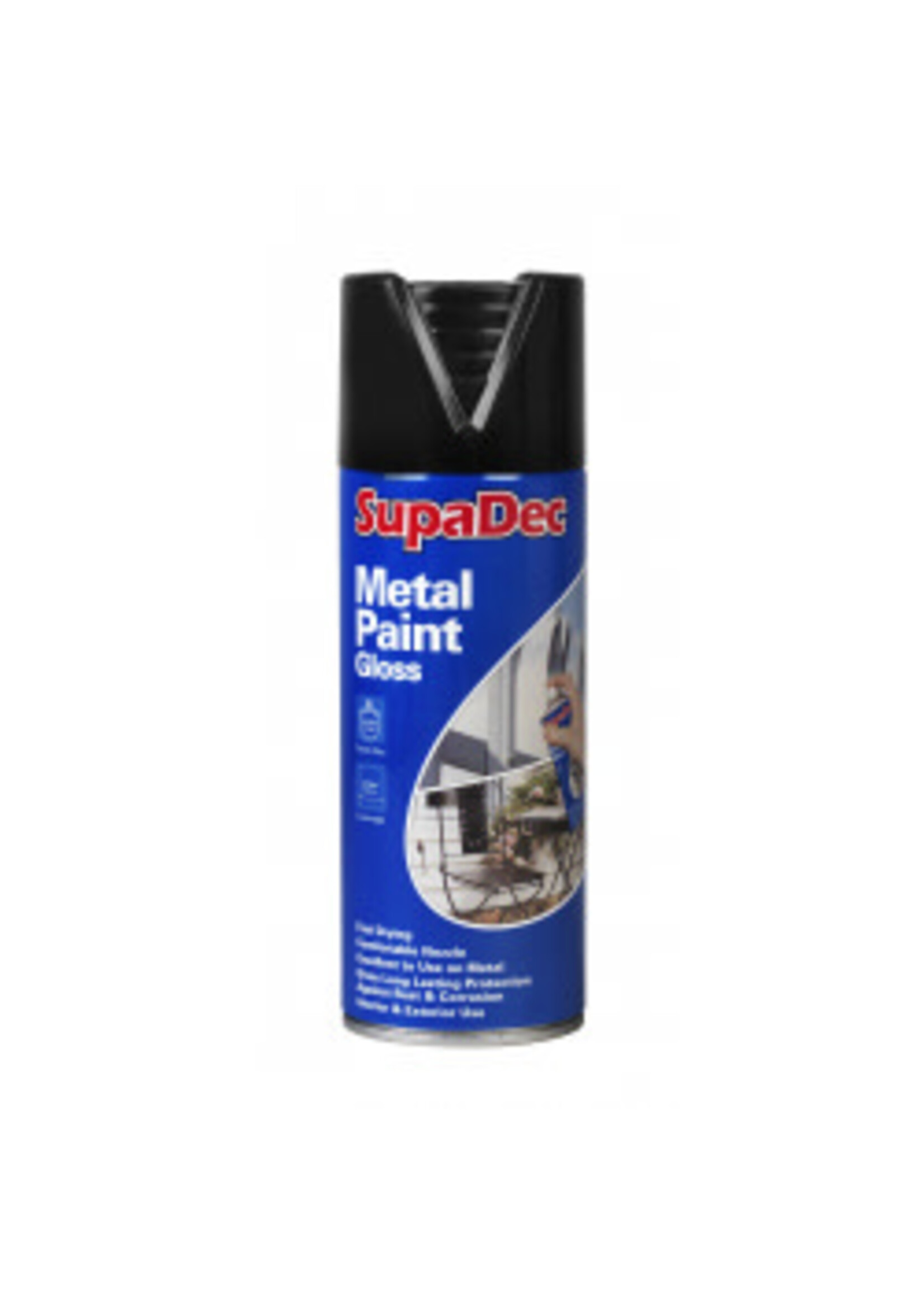 SupaDec Spray Paint  400ml  Black Gloss Metal