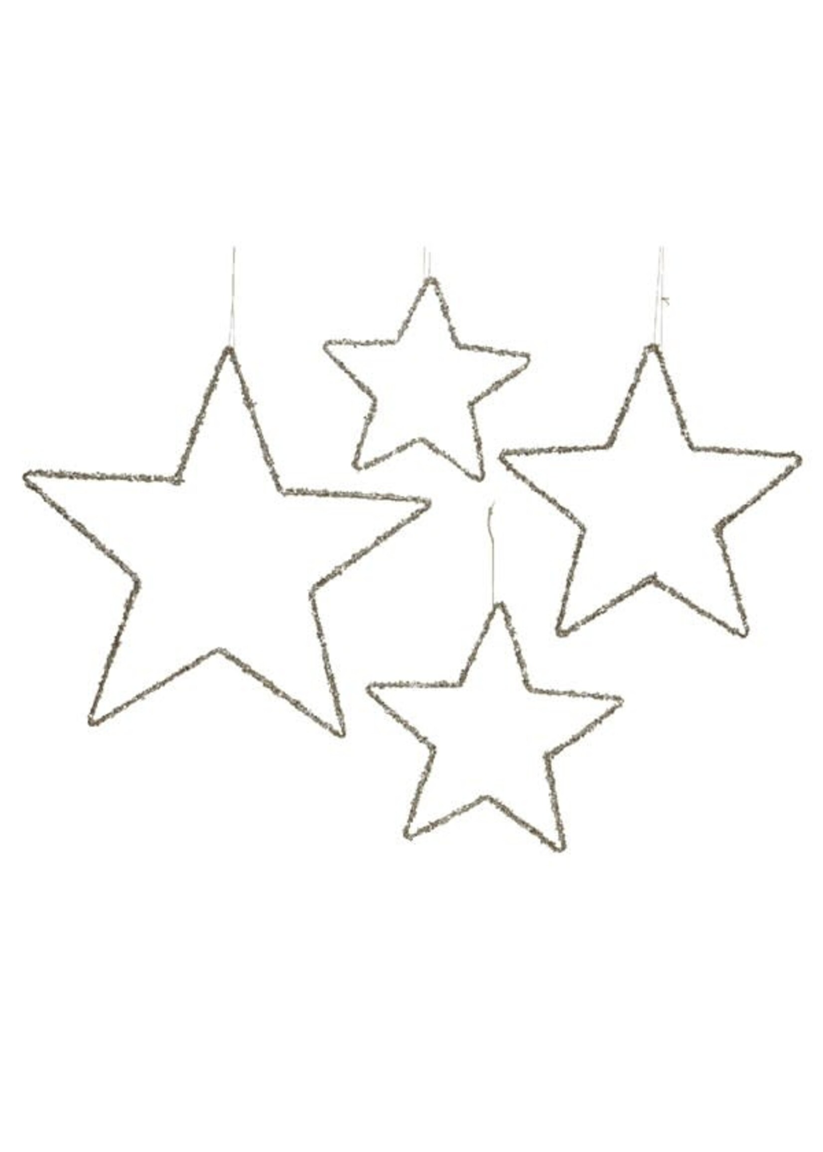 Decoris Glitter Star 4 Set Champagne Gold