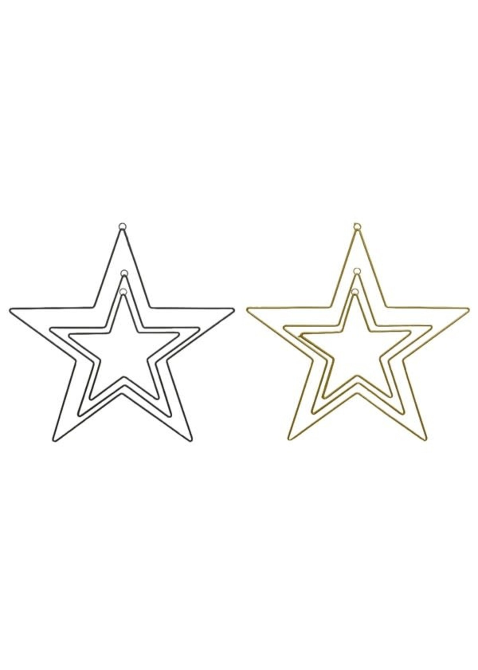 Decoris Iron Star Set 3 Black or Gold (price is for one pack)