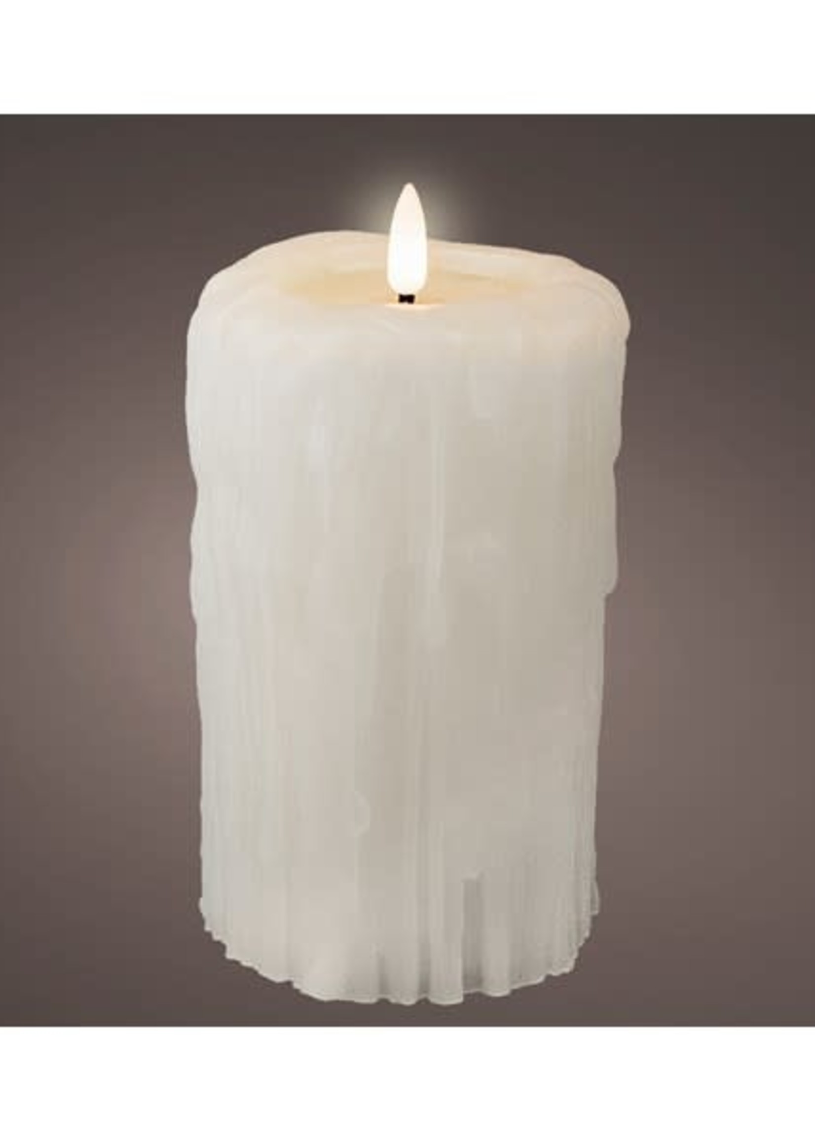 Lumineo LED Church Candle Dripping Wax 8.5 x 16cm