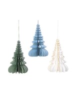 Decoris Green, Blue, Cream - Tree Paper Honeycomb Hanging Decoration 28cm (Price is for one)