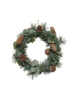 Everlands Mixed Foliage Wreath With Pinecones 30cm