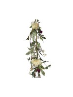 Everlands Cream  and Pinks Mixed Foliage Garland 150cm