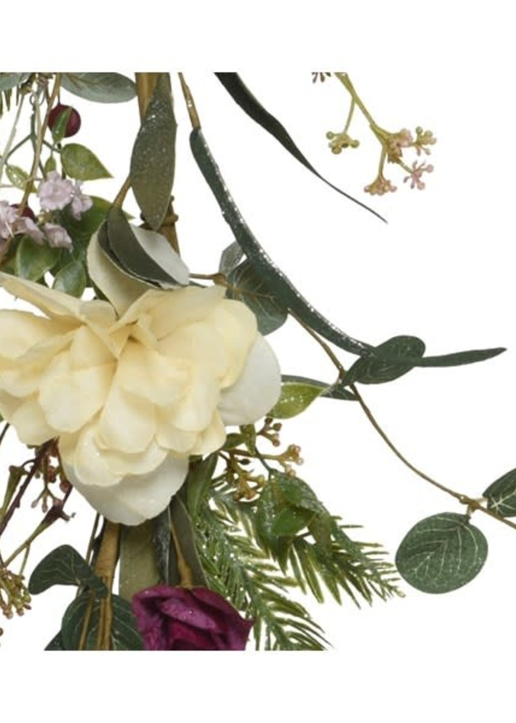 Everlands Cream  and Pinks Mixed Foliage Garland 150cm