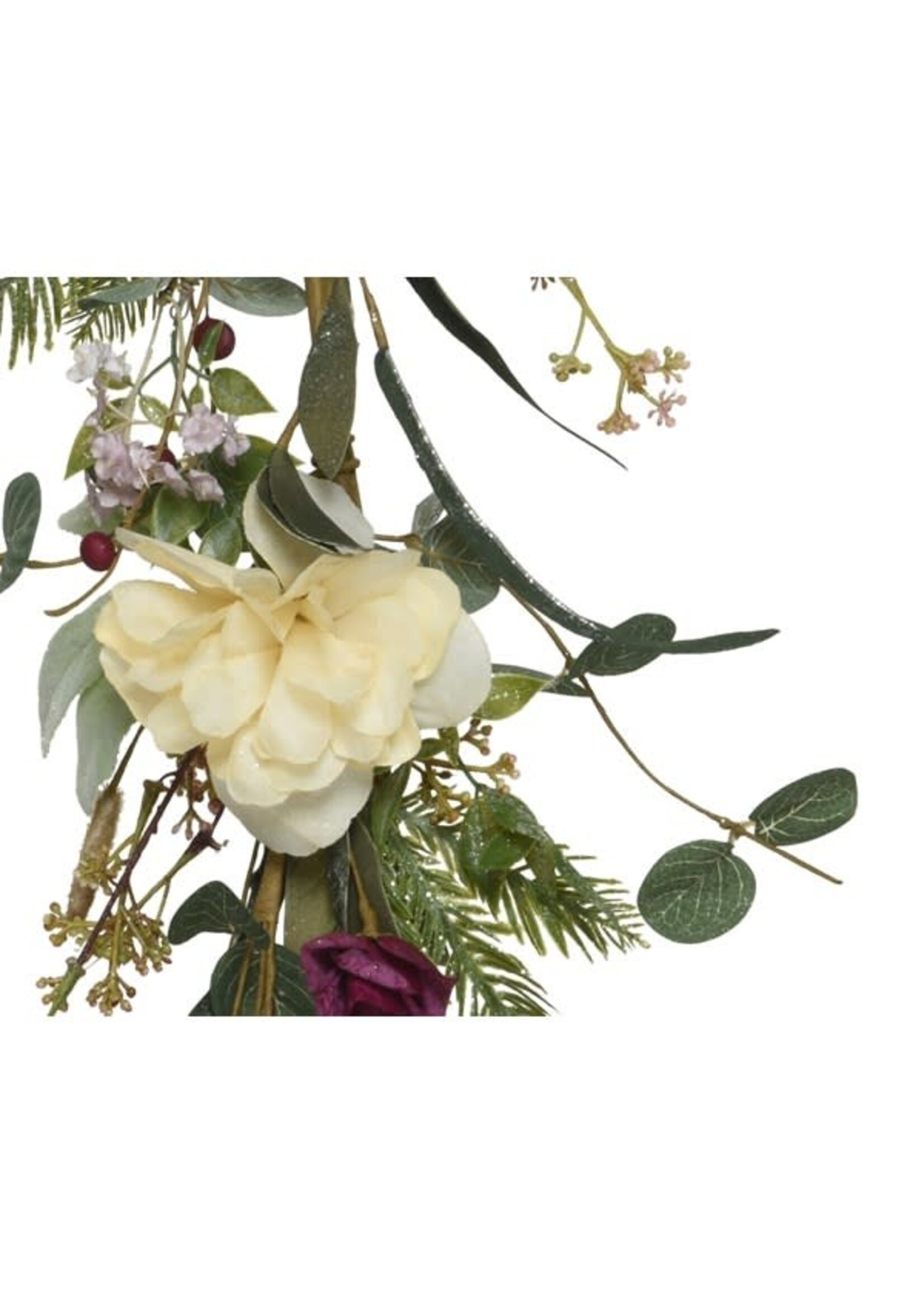 Everlands Cream  and Pinks Mixed Foliage Garland 150cm