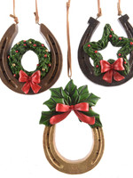 Decoris Poly Horse Shoe with hanger  3 assorted designs  - price each