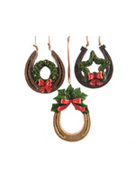 Decoris Poly Horse Shoe with hanger  3 assorted designs  - price each