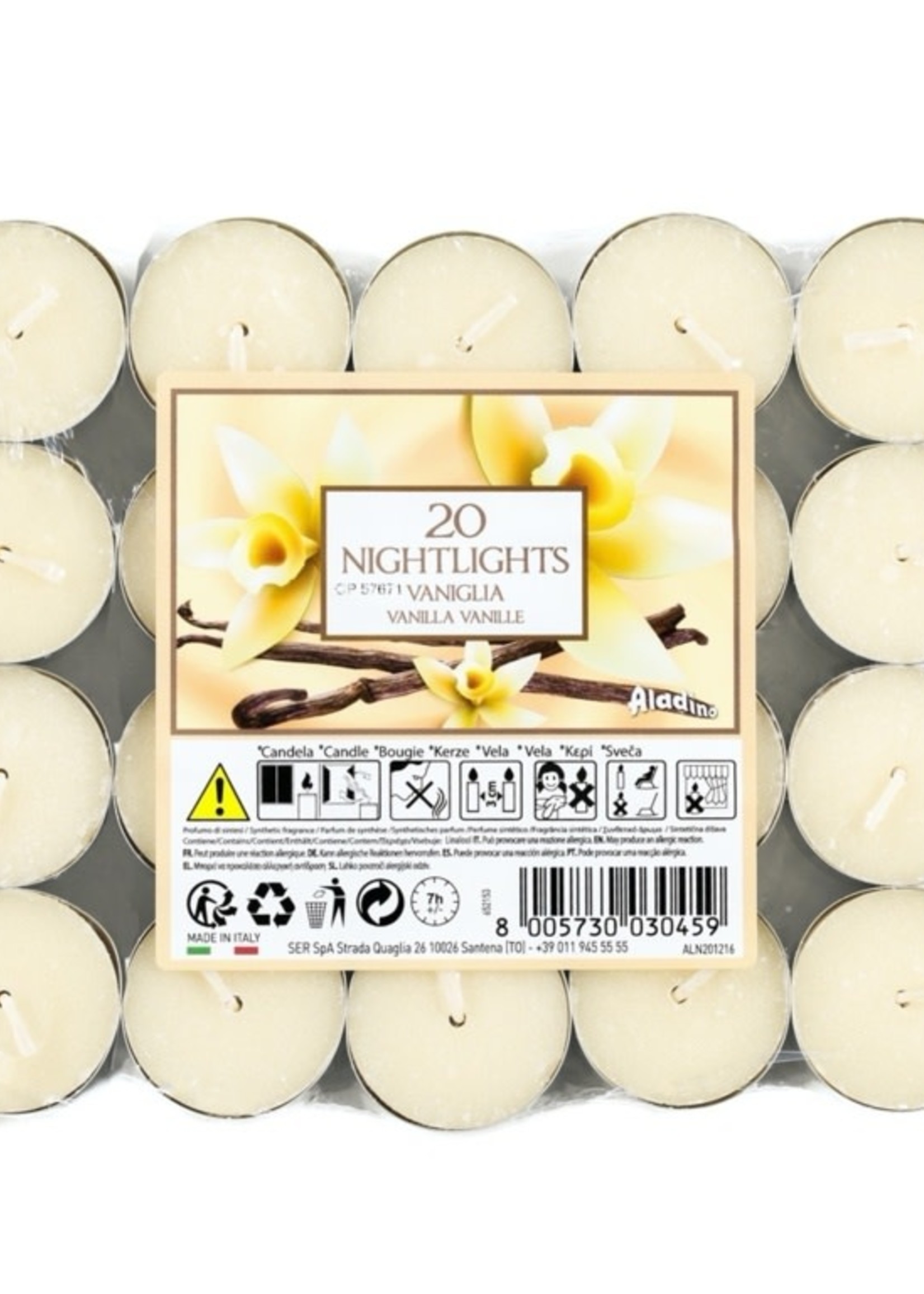 Aladino Aladino 7 Hour Nightlights pack 20 Vanilla