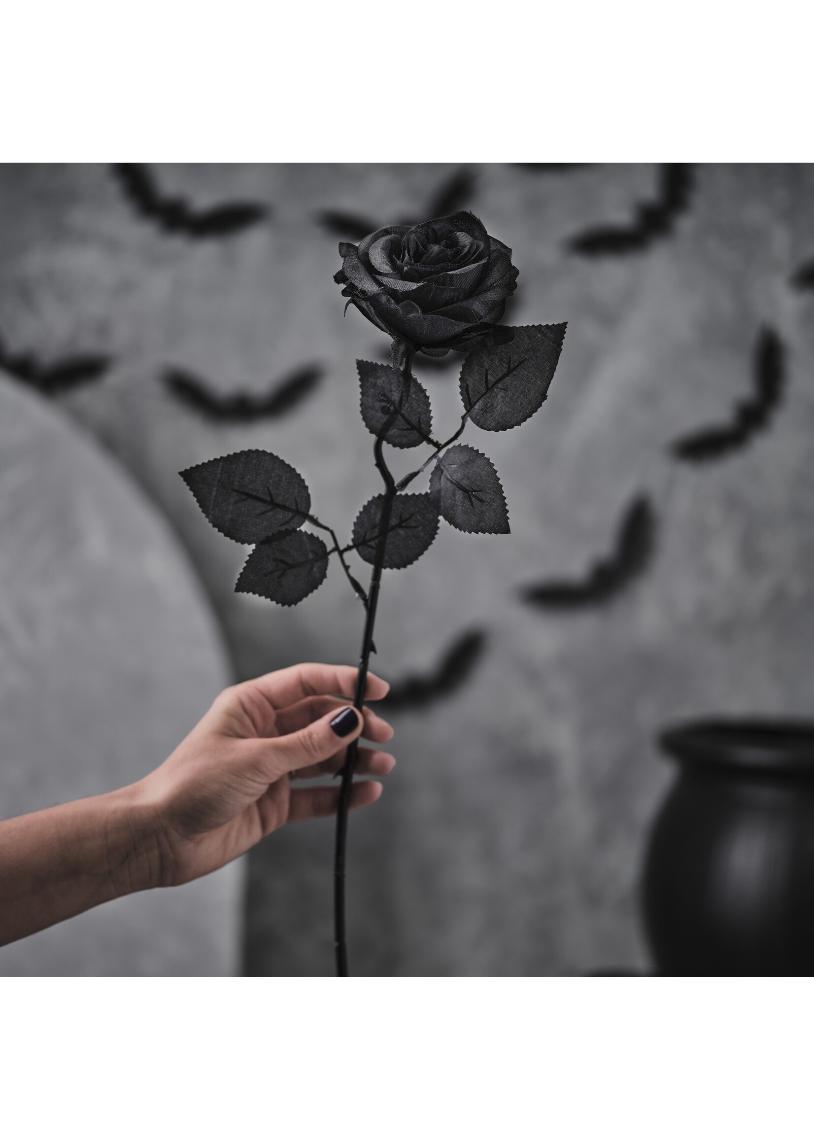 Ginger Ray Black Rose Floral Stem Decoration