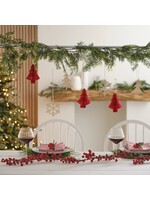 Ginger Ray Wooden Snowflake & Honeycomb Red Tree Christmas Hanging Decorations 12 Pack