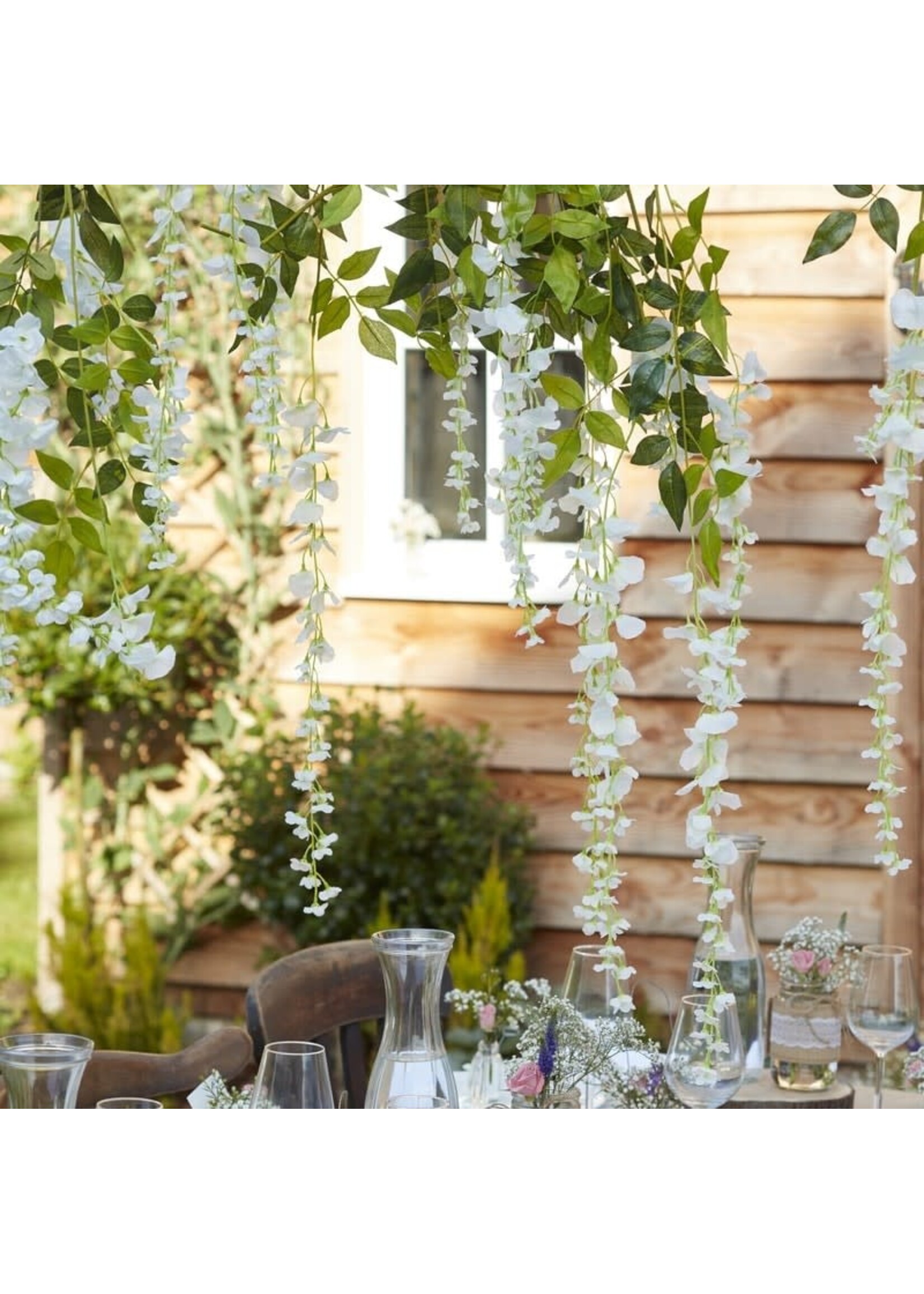 Ginger Ray White Artificial Wisteria Branches 3 pack