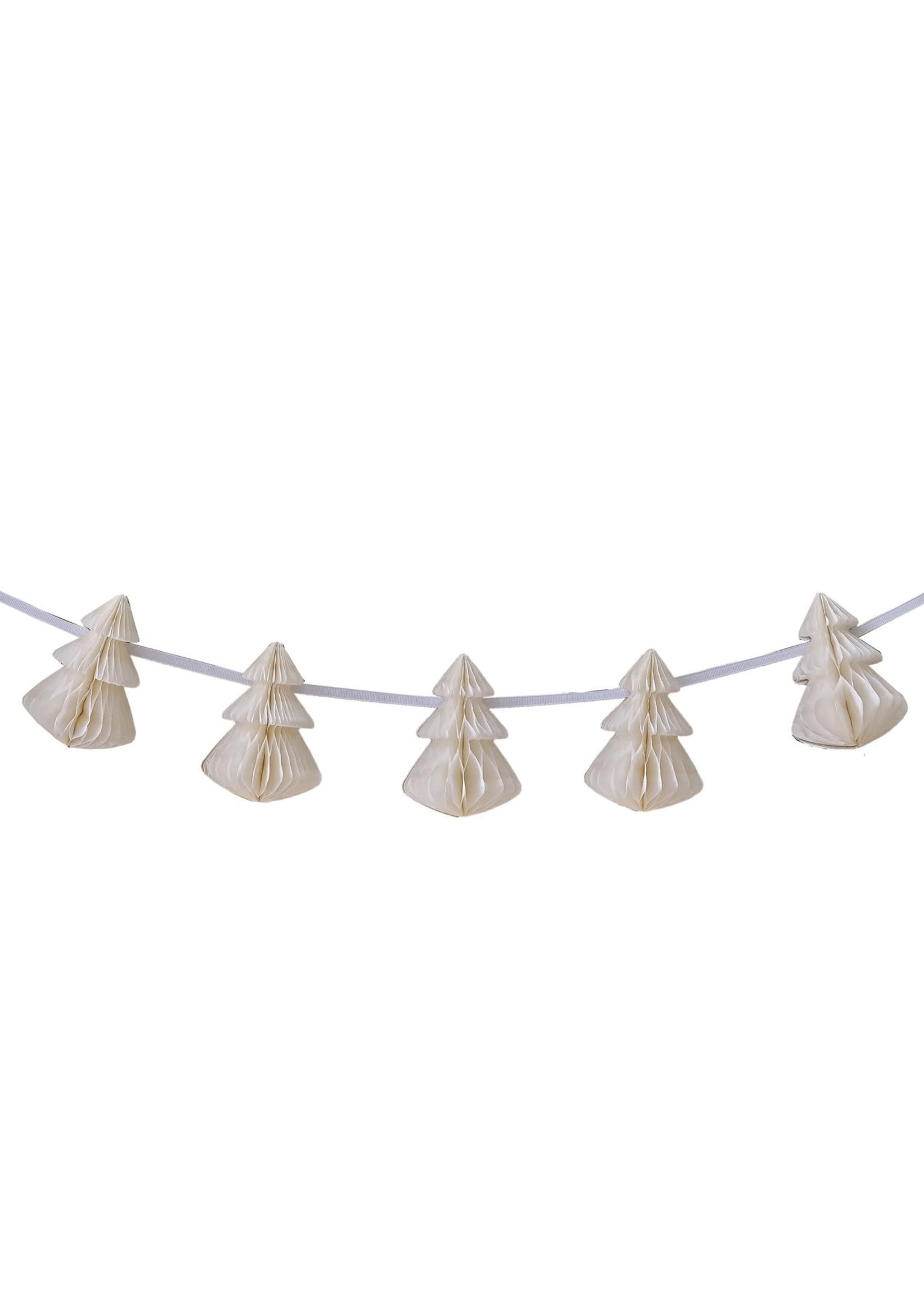 Ginger Ray Cream Honeycomb Christmas Decorations Bunting 2m