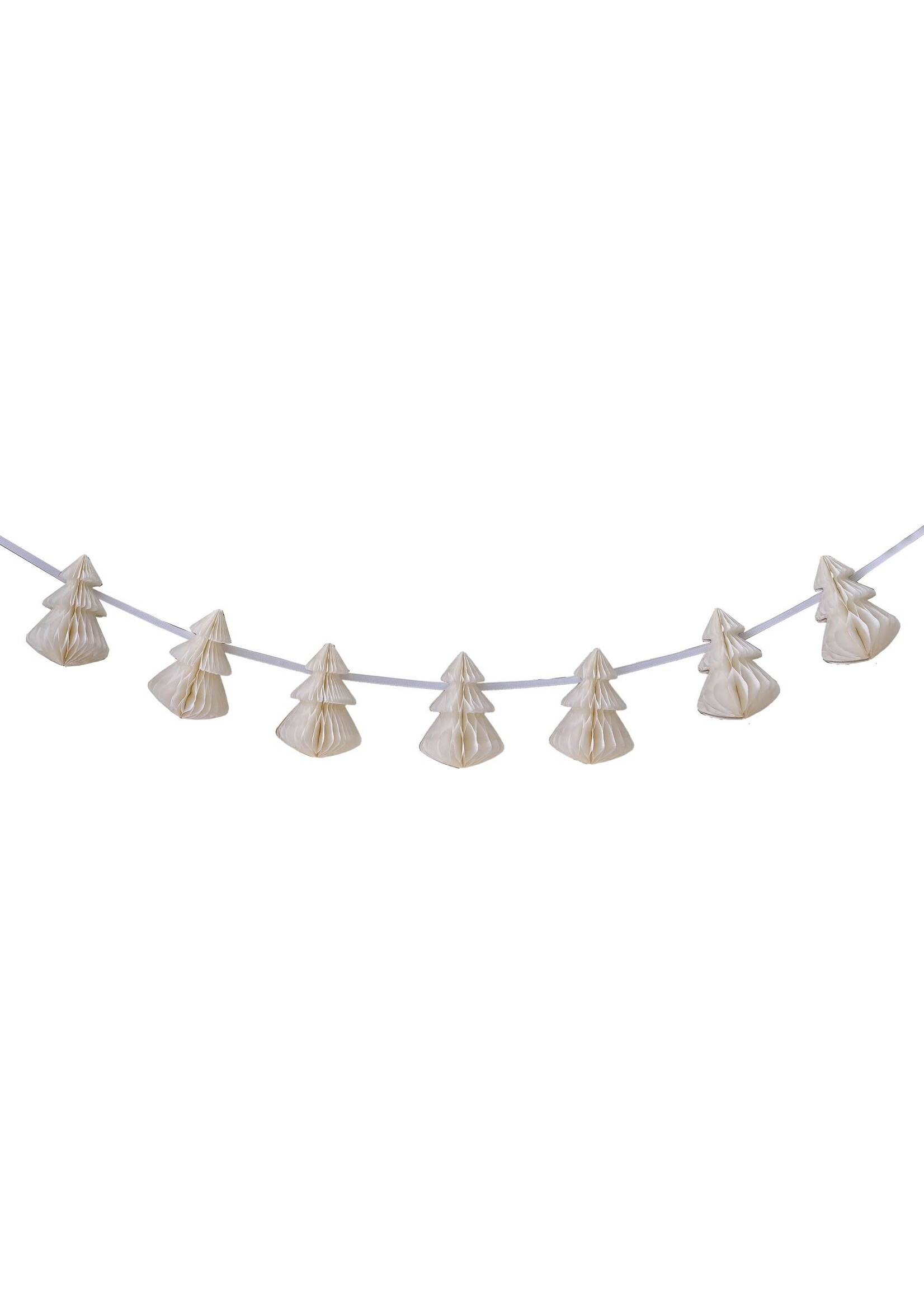 Ginger Ray Cream Honeycomb Christmas Decorations Bunting 2m