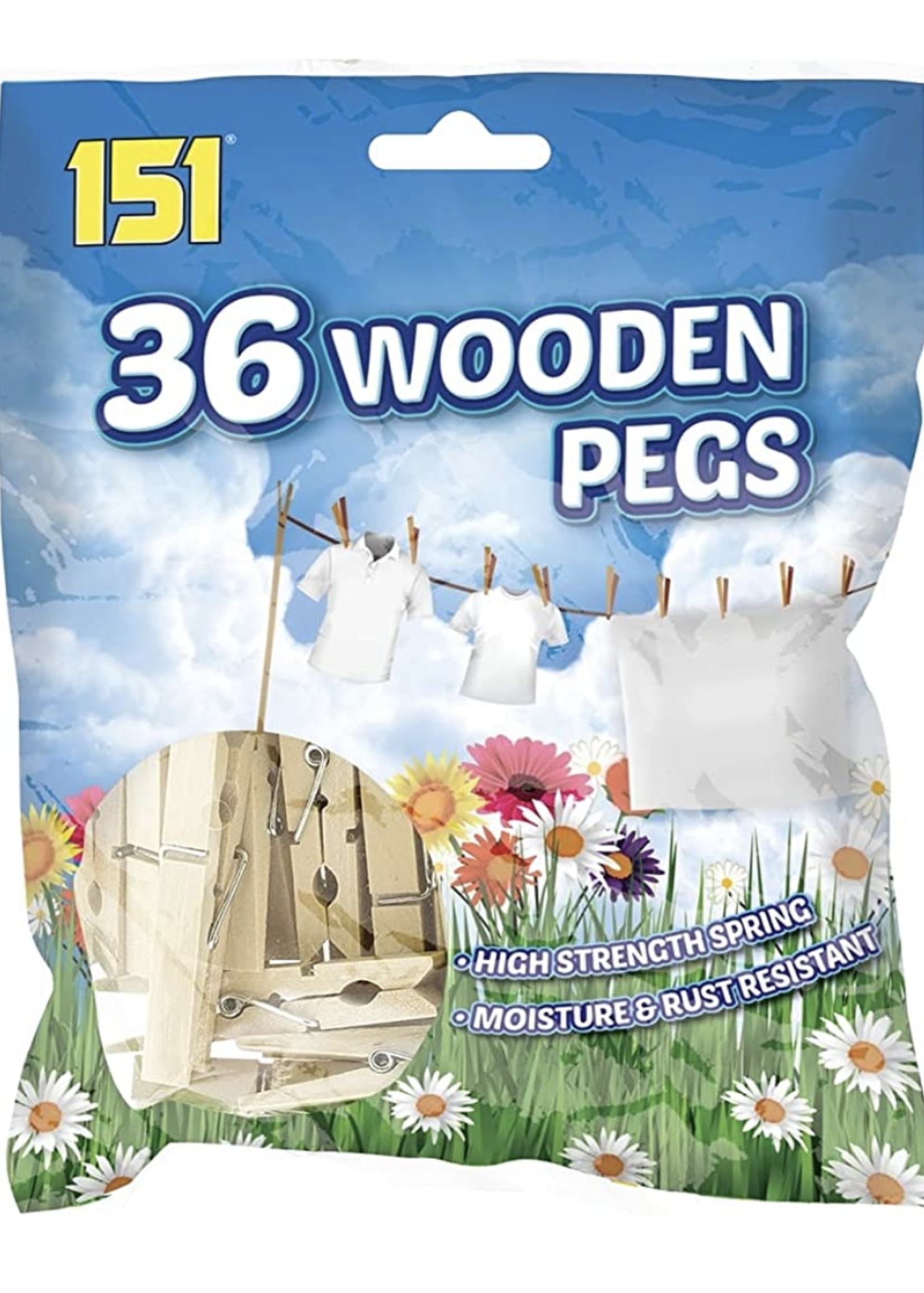 151 Wooden Pegs 36 Pack