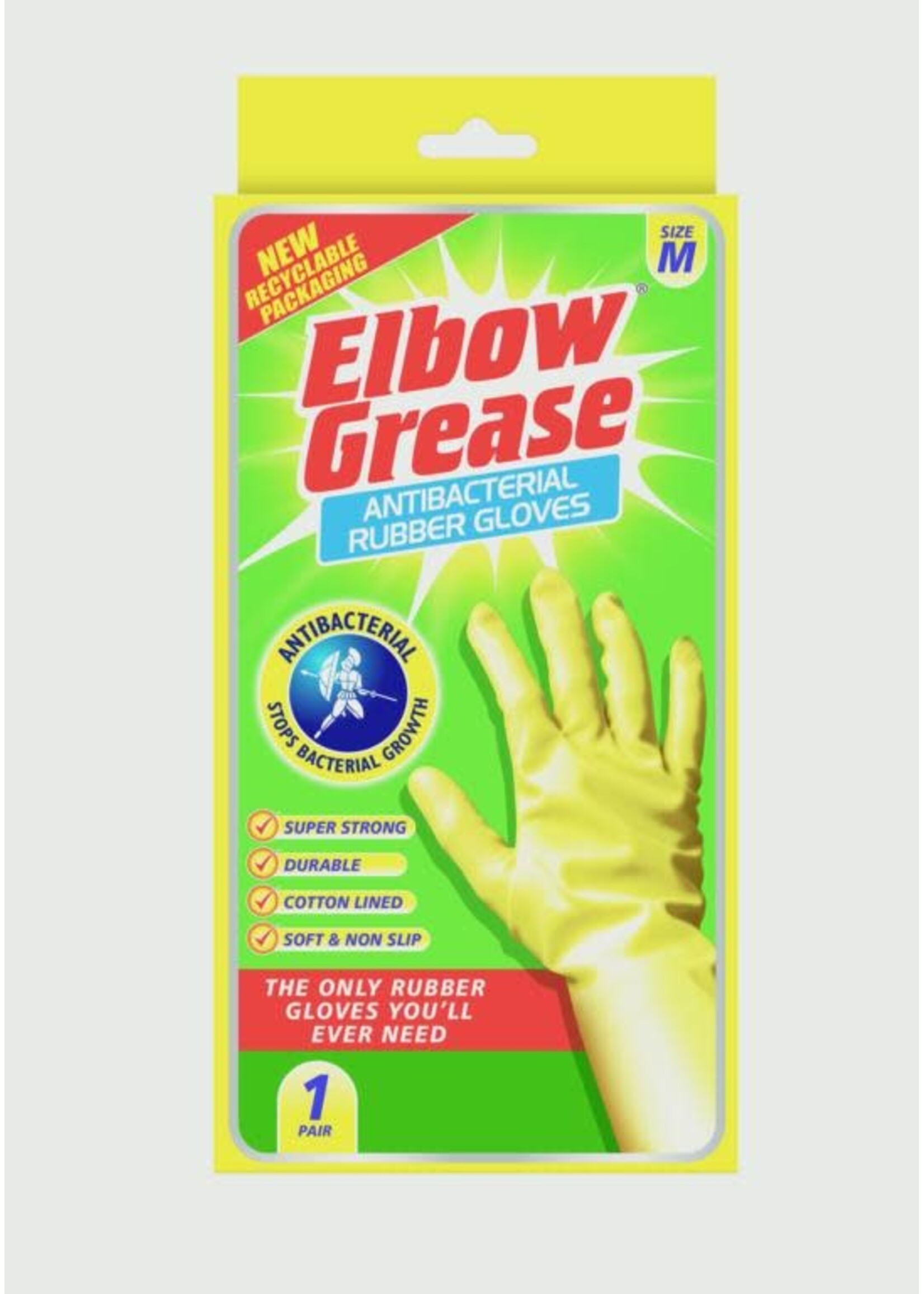 Elbow Grease Elbow Grease Anti Bacteria Rubber Gloves Medium (X)