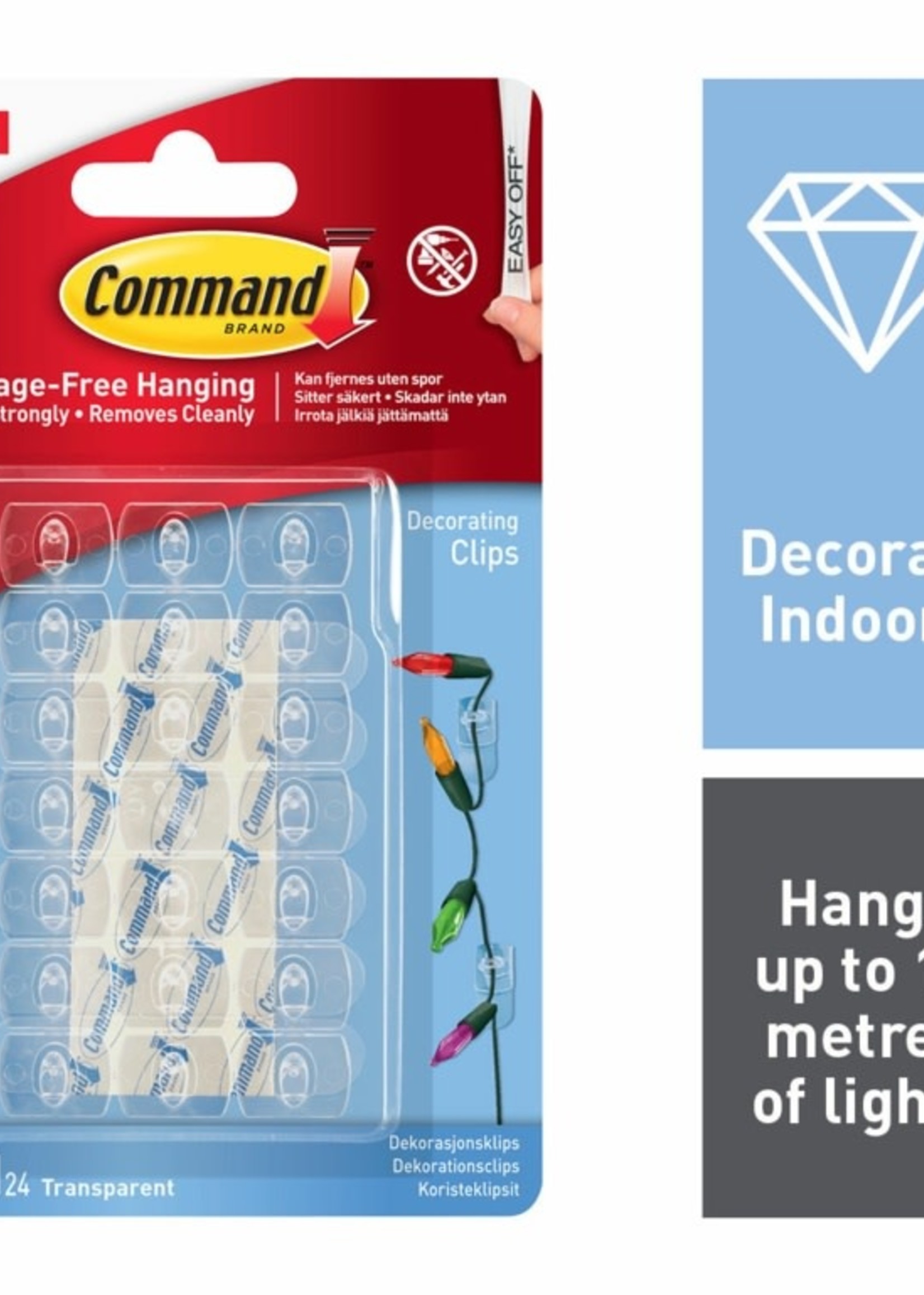 3M - Command Command Decorating Clips Clear