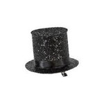 Talking Tables Party hat with clip, black glitter
