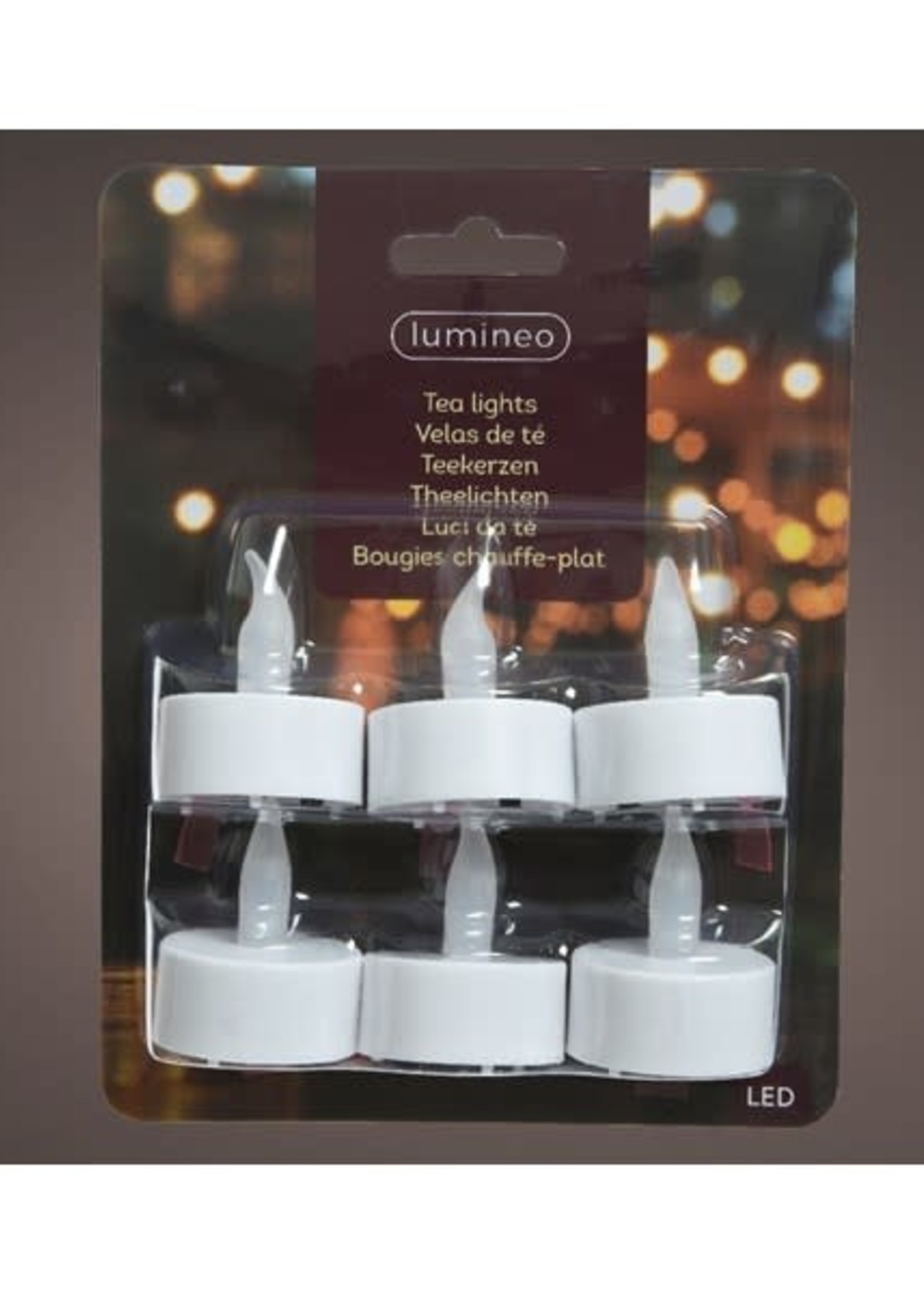 Lumineo LED Tealights Set of 6 with batteries included