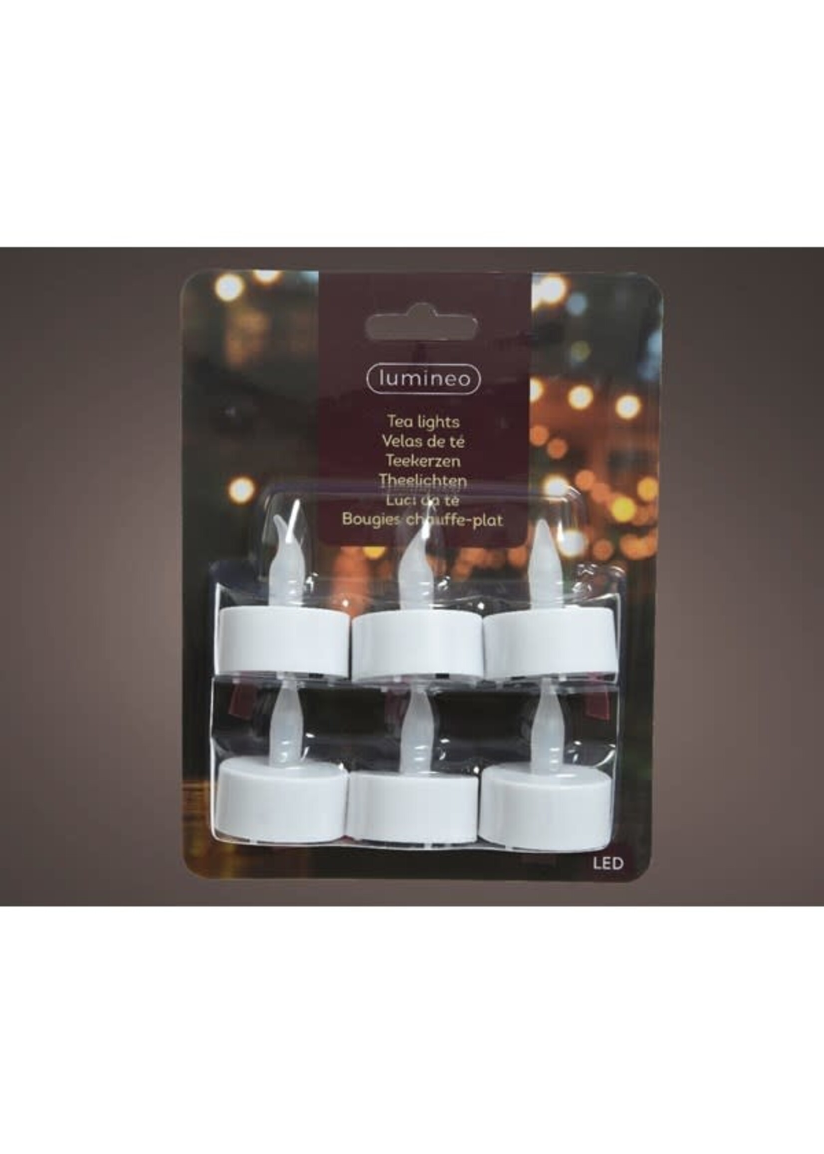 Lumineo LED Tealights Set of 6 with batteries included
