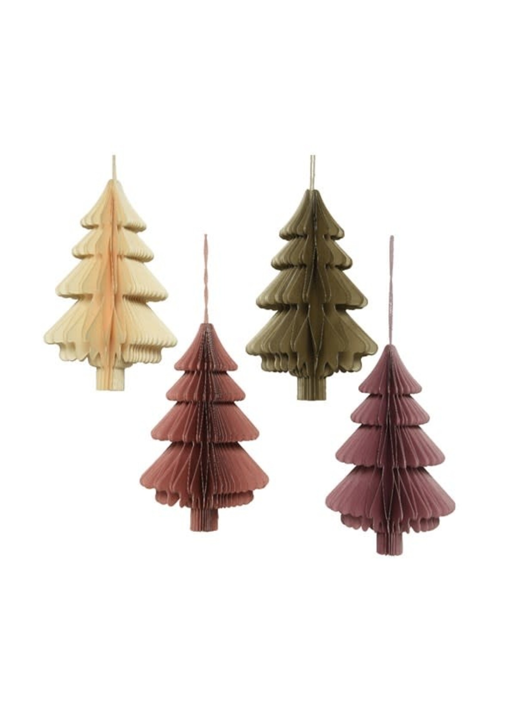 Decoris Honeycomb Paper Christmas Tree 15cm (4 Colours, price is for one)