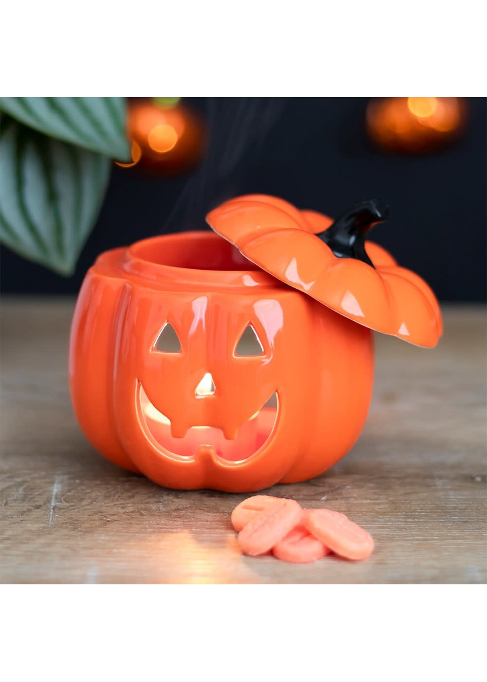 Something Different Orange Pumpkin Lantern Oil Burner and Wax Warmer