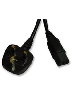 Pro-Elec Pro-Elec UK Mains Plug to IEC C13 Socket Mains Lead Black (L)1m
