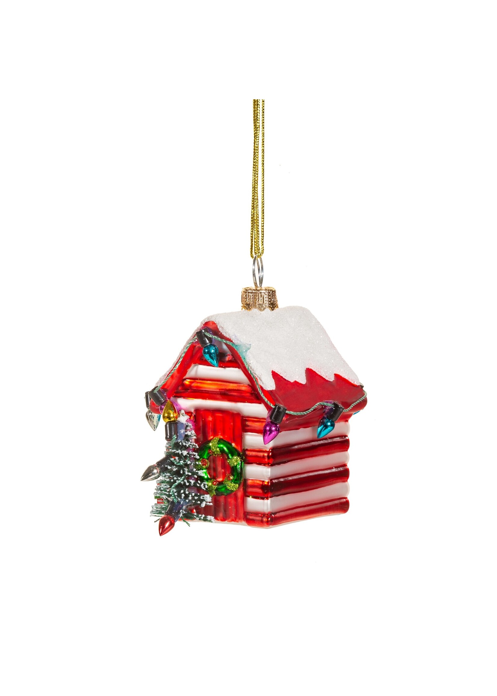 Sass & Belle Red Mini Beach Hut Shaped Bauble