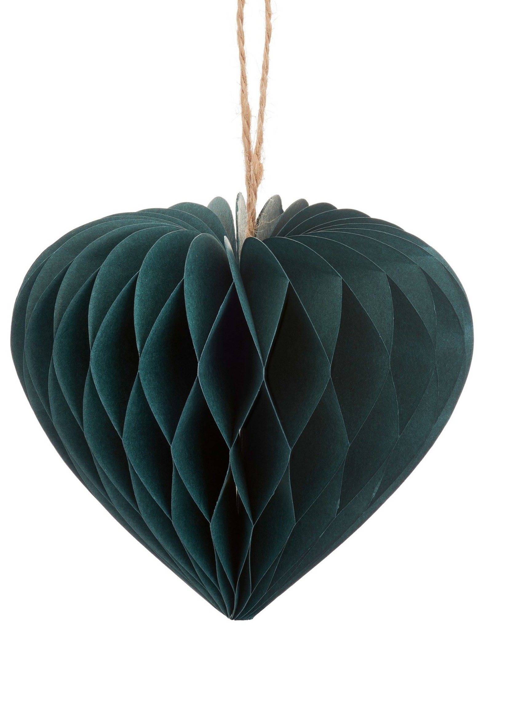 Sass & Belle Forest Green Heart Honeycomb Paper Hanging Decoration