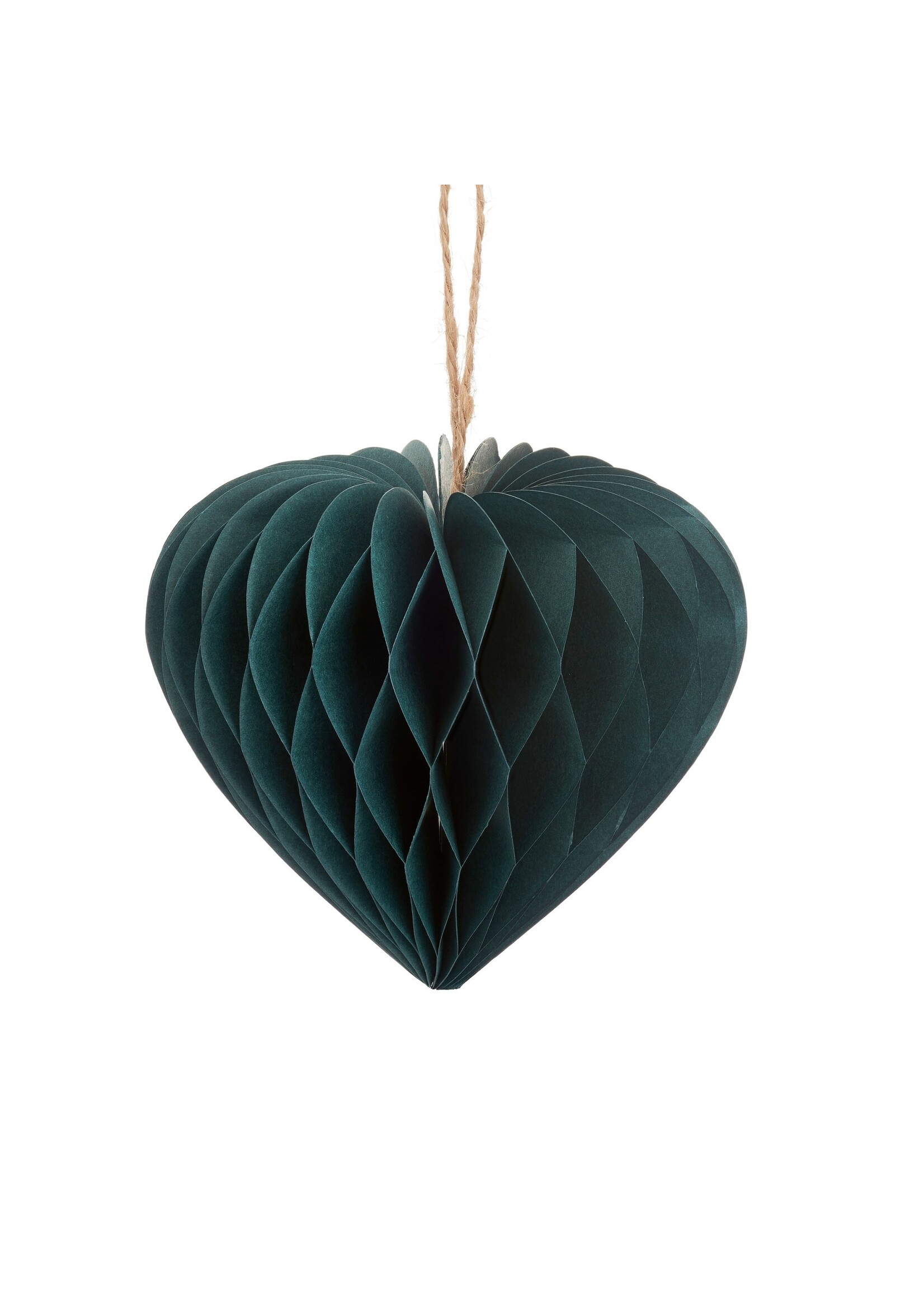 Sass & Belle Forest Green Heart Honeycomb Paper Hanging Decoration