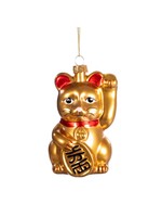 Sass & Belle Gold Lucky Cat Shaped Bauble