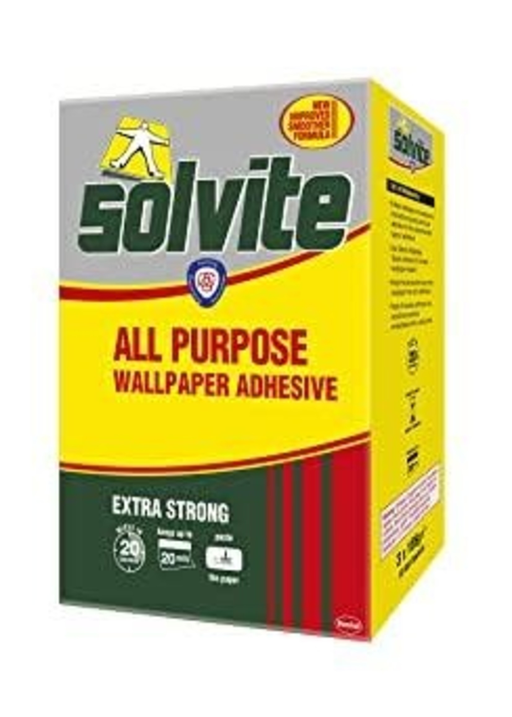 Solvite (henkel) Solvite All Purpose Wallpaper Adhesive 20 Roll Plus 50% -  Clock's Home and Garden