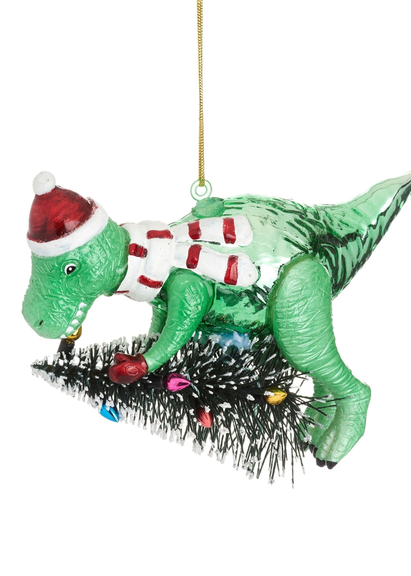 Sass & Belle Dinosaur with a Christmas Tree Shaped Bauble