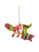 Sass & Belle Dinosaur on a Skateboard Shaped Bauble