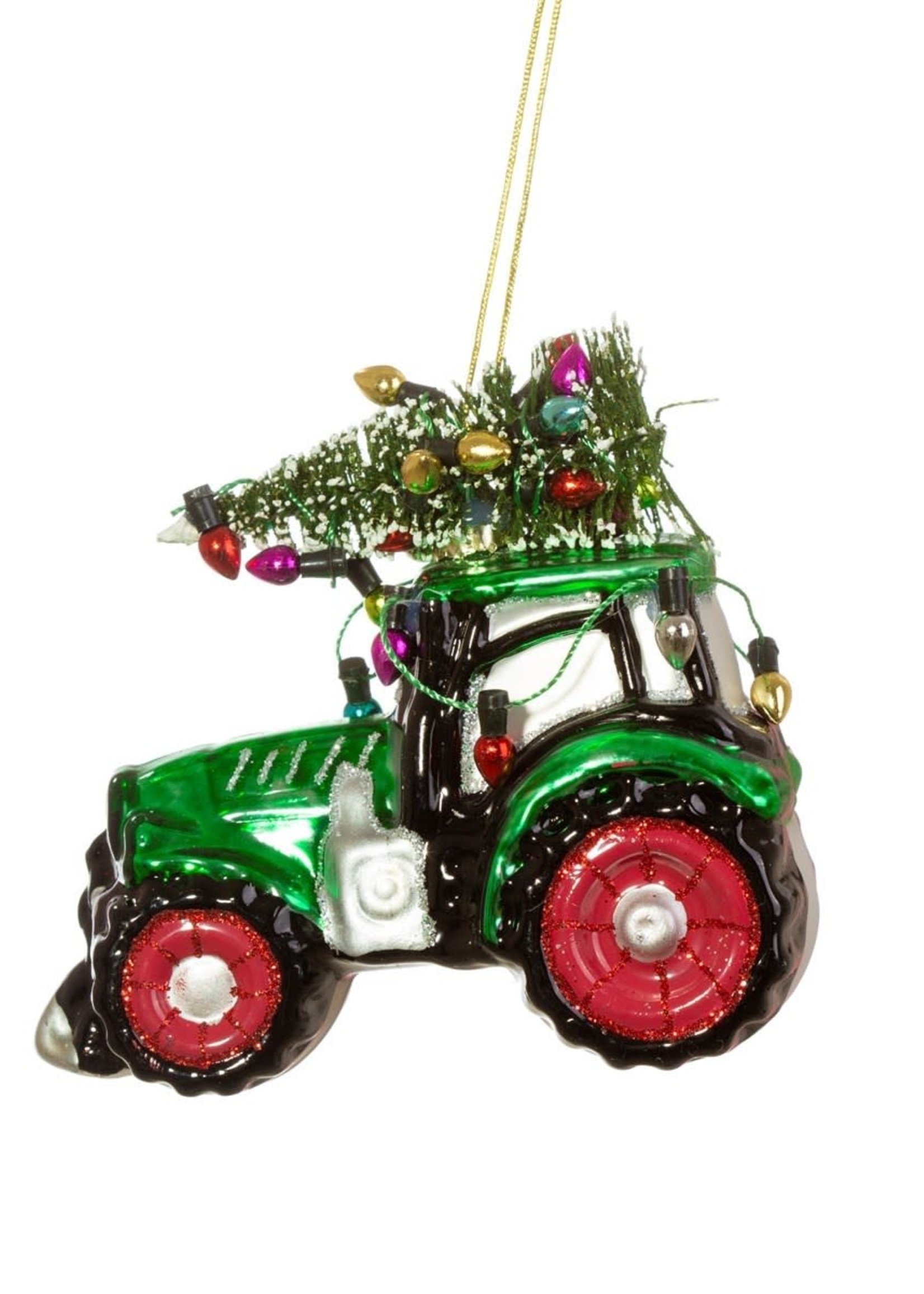 Sass & Belle Festive Tractor Shaped Bauble