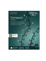 Lumineo Multi Coloured 2000 LED Compact Twinkle Lights Green Cable Indoor/Outdoor