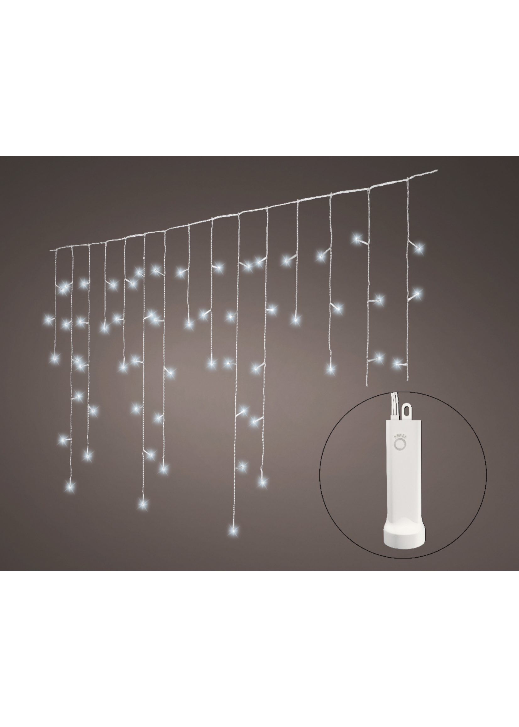 Lumineo Icicle LED Lights Battery 192 Cool White Indoor/Outdoor