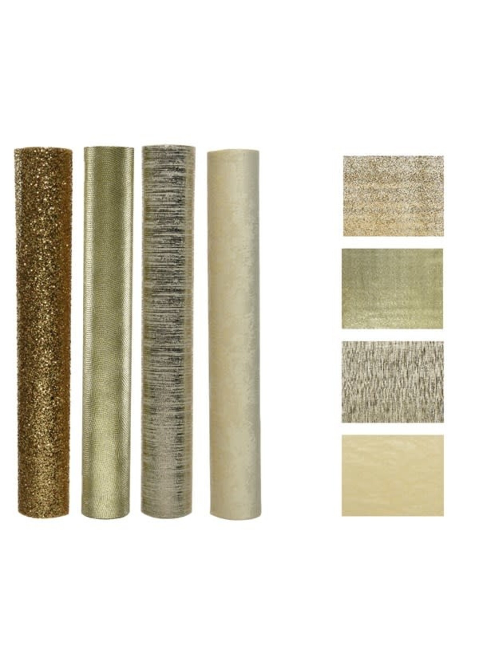 Decoris Gold and Glitter Fabric Table Runner 35 x 200cm (4 Designs, price is for one)