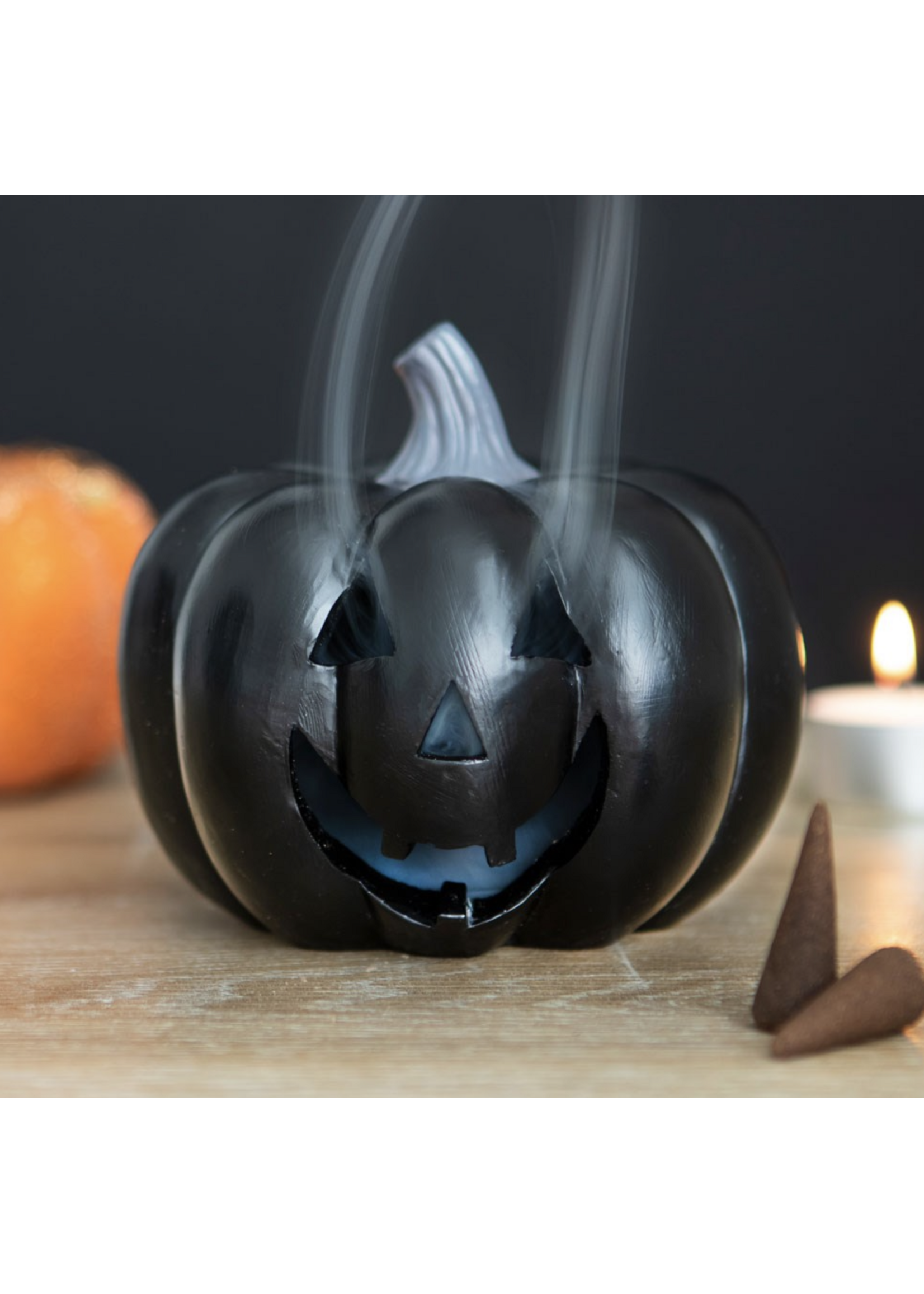 Something Different Black Pumpkin Incense Cone Holder
