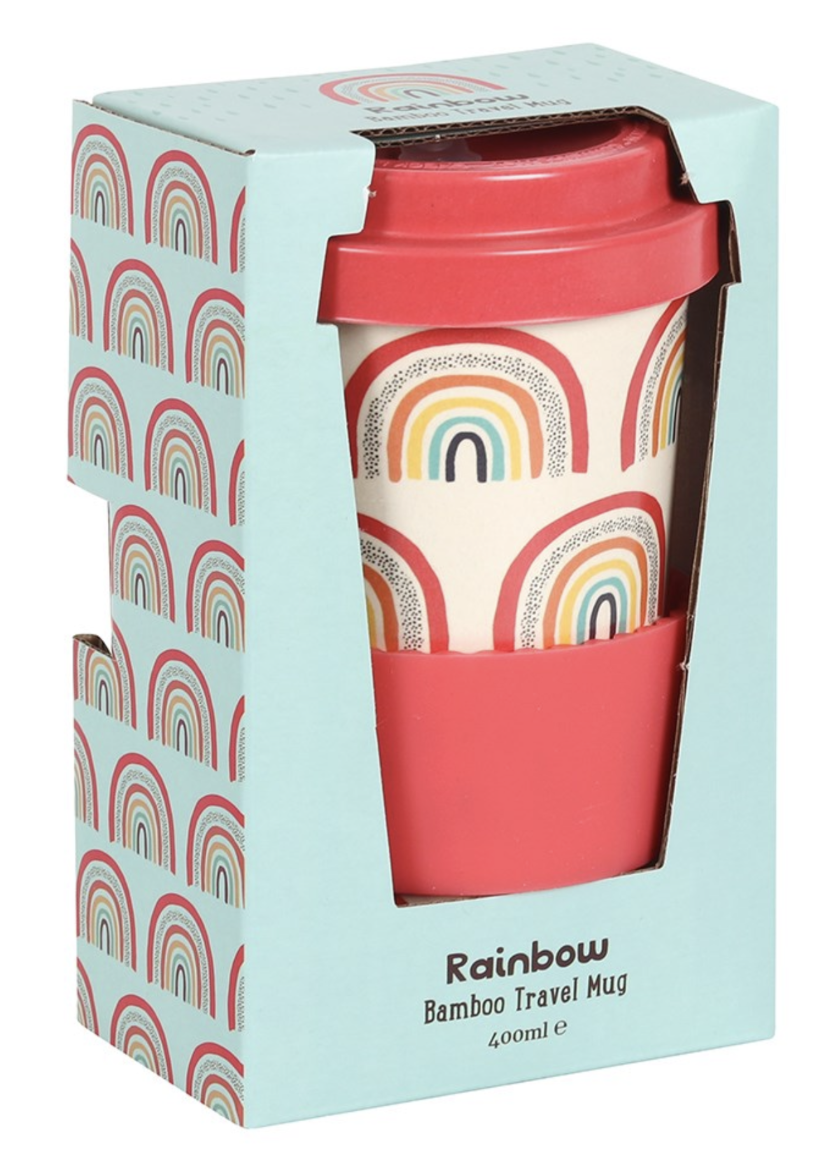 Something Different Rainbow Bamboo Travel Mug with Sleeve