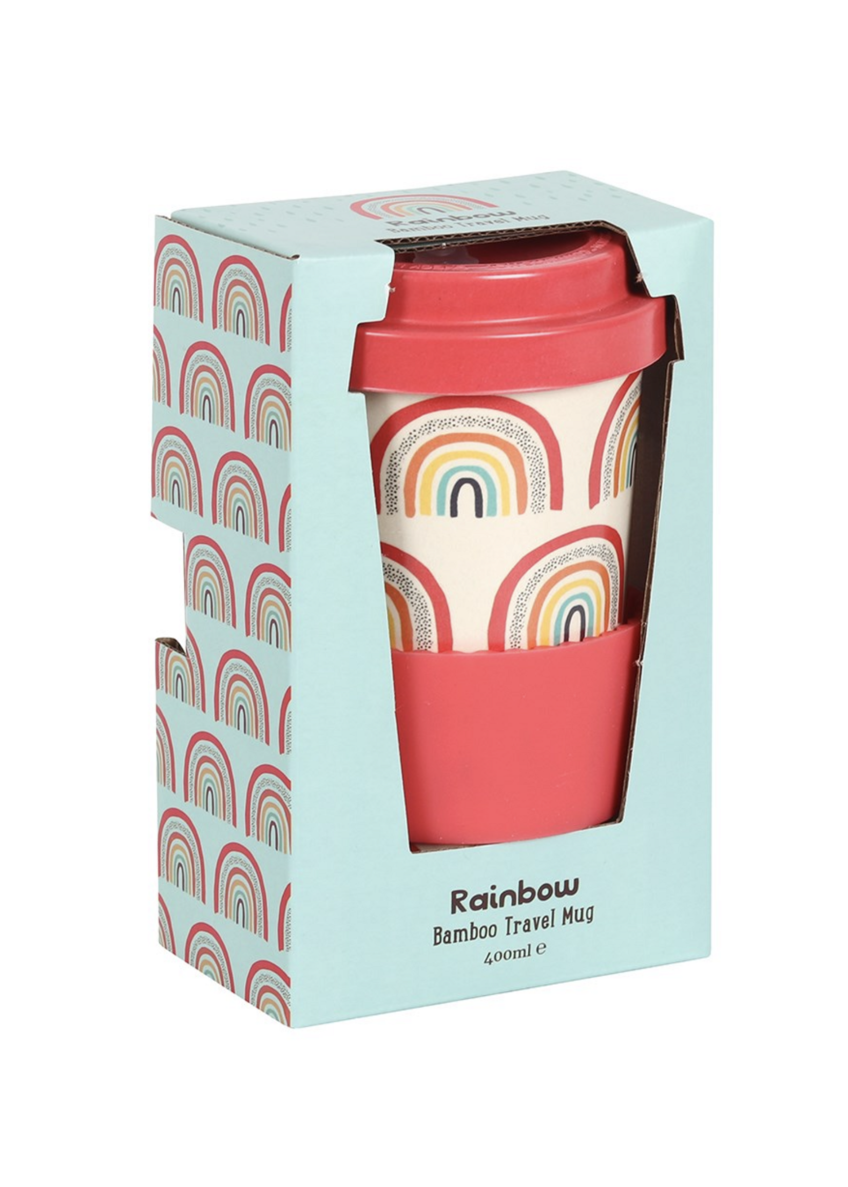Something Different Rainbow Bamboo Travel Mug with Sleeve