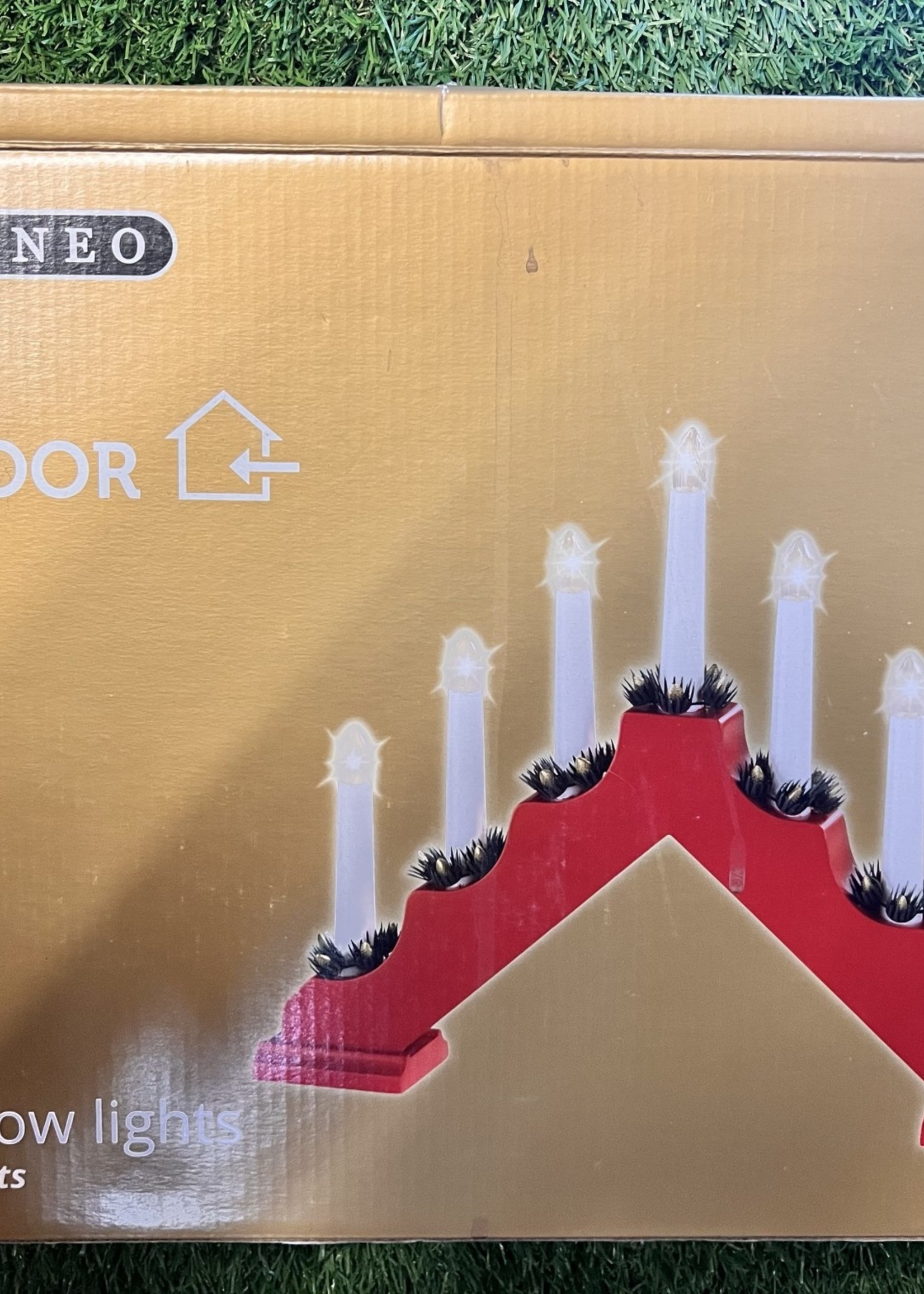 Window candle arch Red 40x30cm-7L white/clear